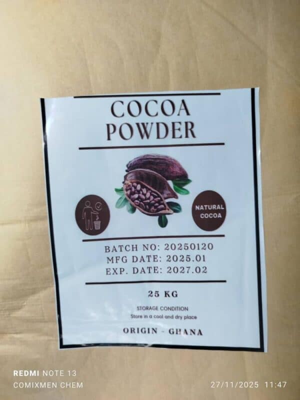 cocoa powder readily available at ComixMen Chemical Industries
