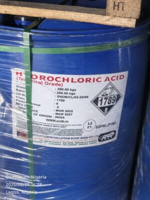 Hydrochloric acid (HCL) 280kg drum